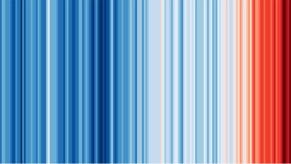Multi-coloured vertical lines ranging in colour from shades of blue to red.